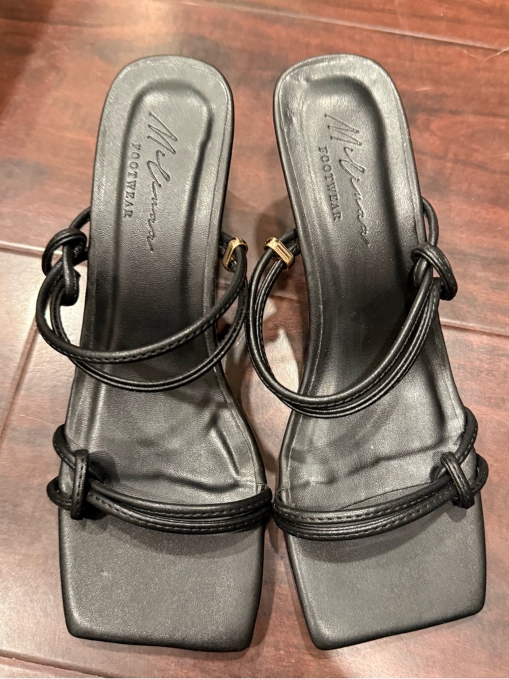 (1) Double-Strap Square-Toe Heels